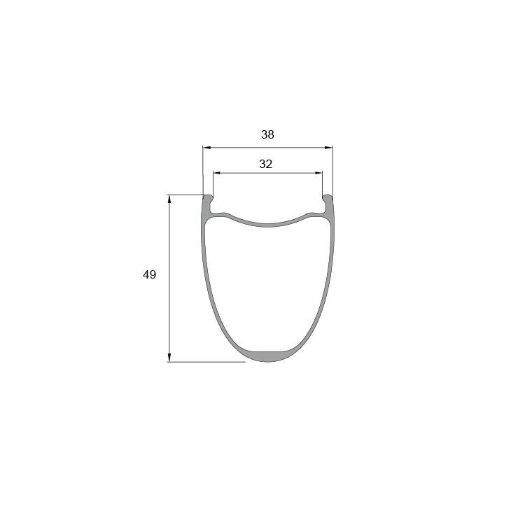 AR49X32 700c 49mm Gravel Carbon Disc Rims