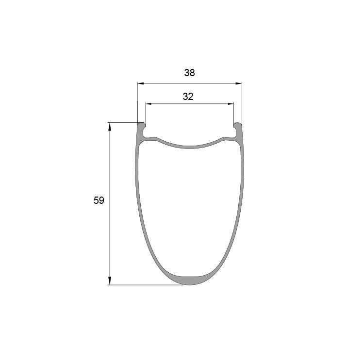 AR59X32 700c 59mm Gravel Carbon Disc Rims