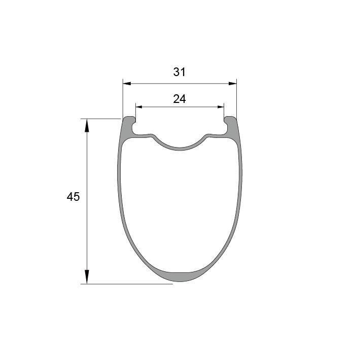 RD45X24 45mm Road Disc Carbon Rims