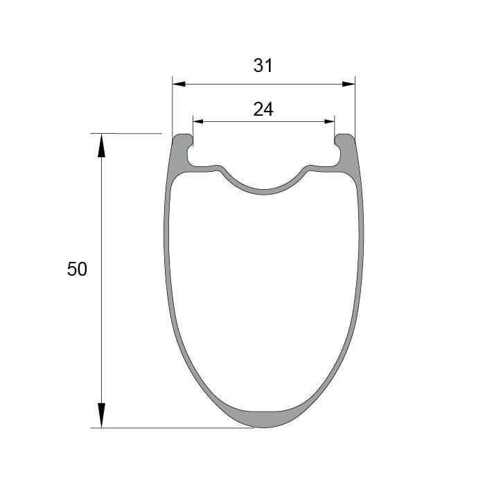 RD50X24 50mm Road Disc Carbon Rims