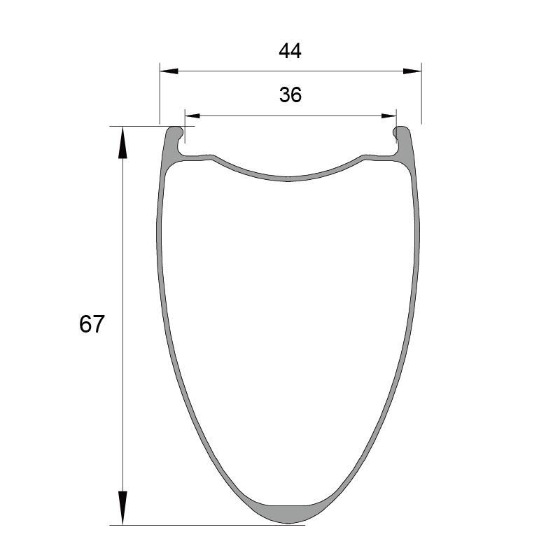 700c GX67X36 Gravel Carbon Rims