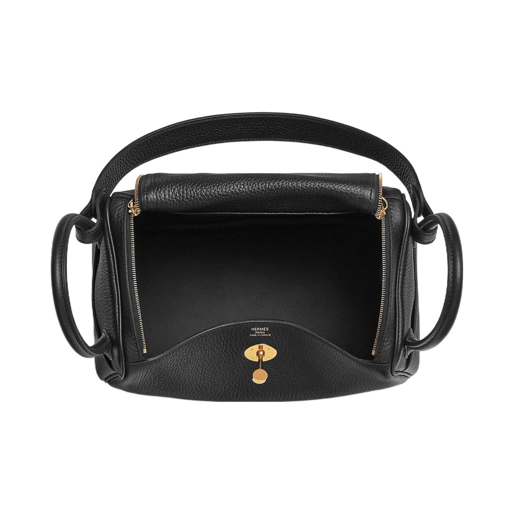Hermès Lindy 26 Gelbgold Clemence Noir