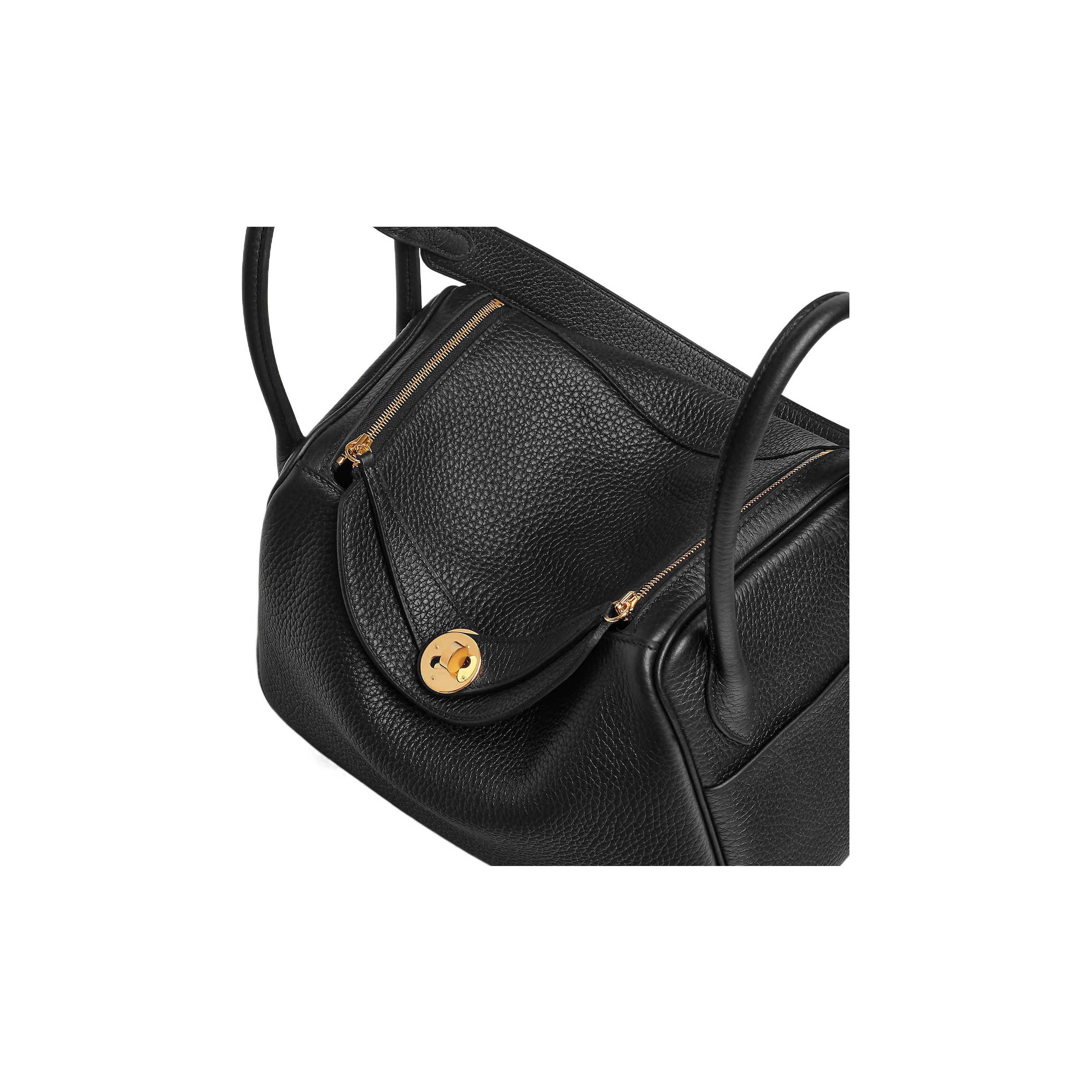 Hermès Lindy 26 Gelbgold Clemence Noir