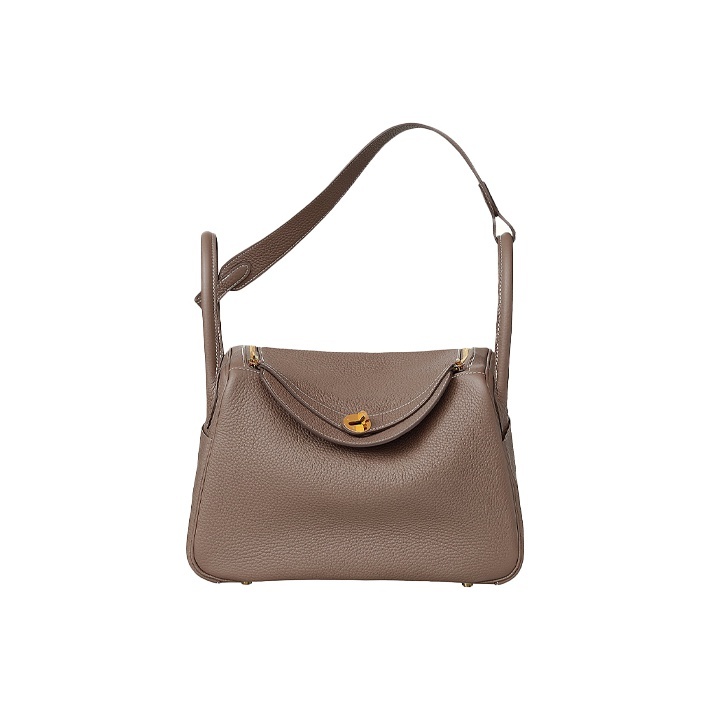 Hermès Lindy 30 Gelbgold Clemence Etoupe