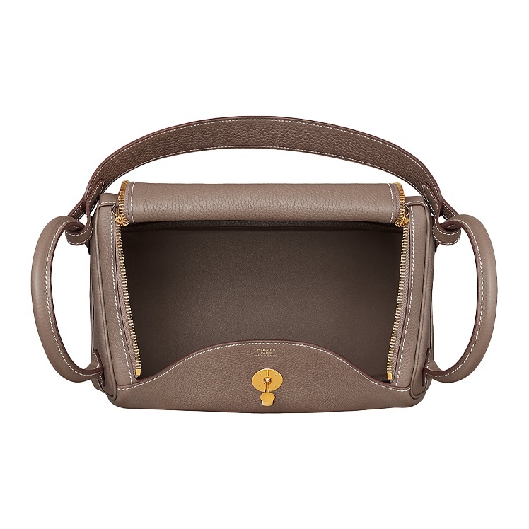 Hermès Lindy 30 Gelbgold Clemence Etoupe
