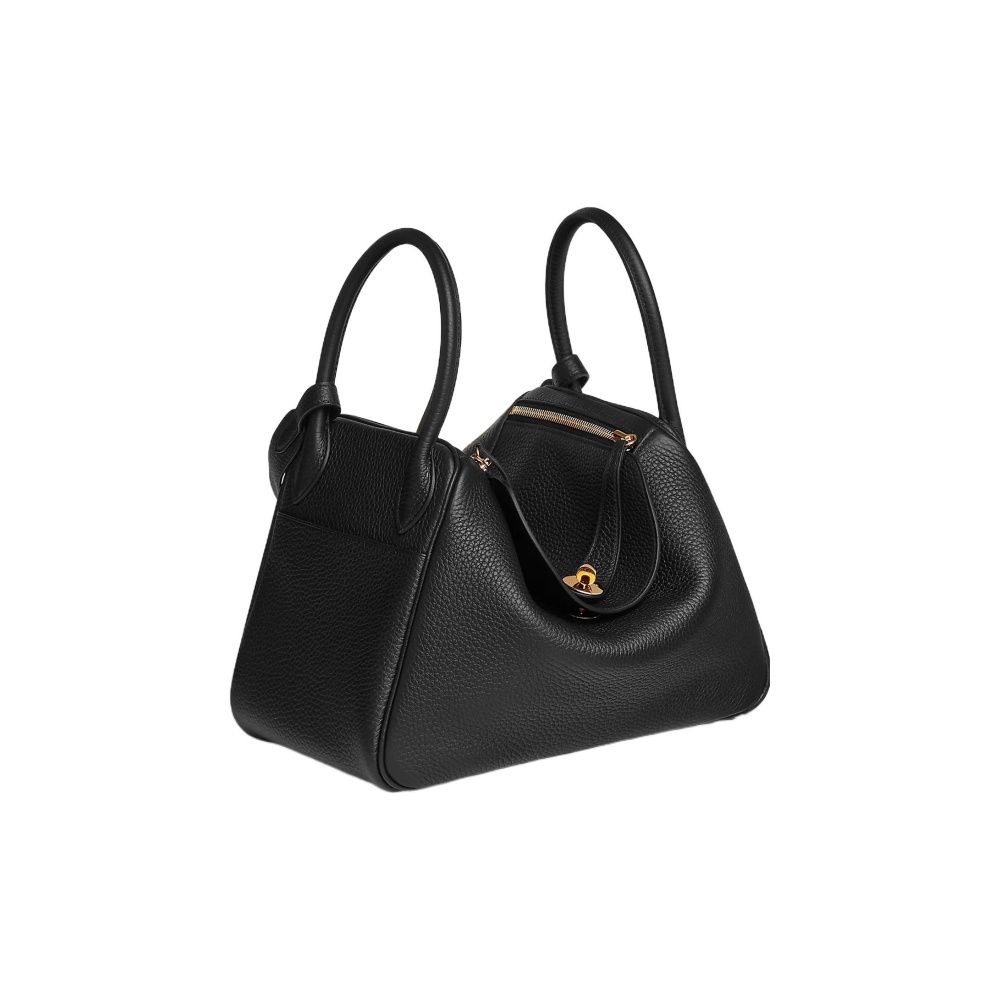 Hermès Lindy 30 Gelbgold Clemence Noir