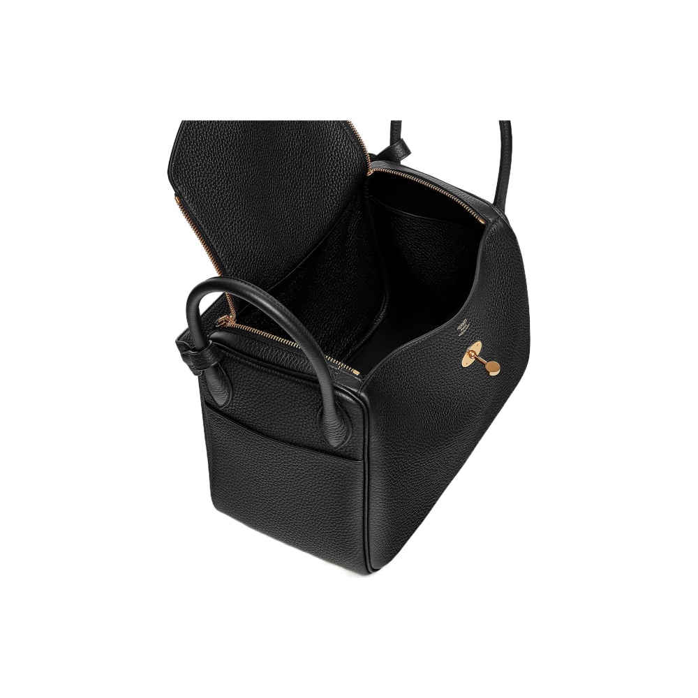 Hermès Lindy 30 Gelbgold Clemence Noir
