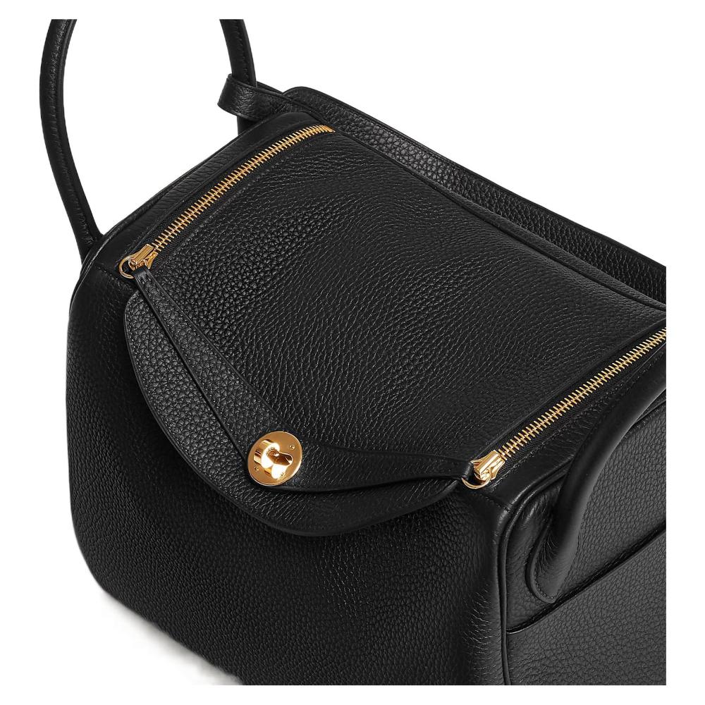 Hermès Lindy 30 Gelbgold Clemence Noir