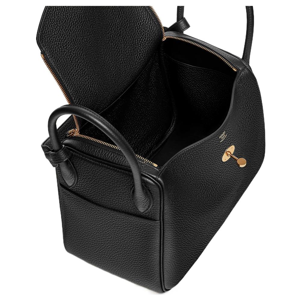 Hermès Lindy 30 Gelbgold Clemence Noir