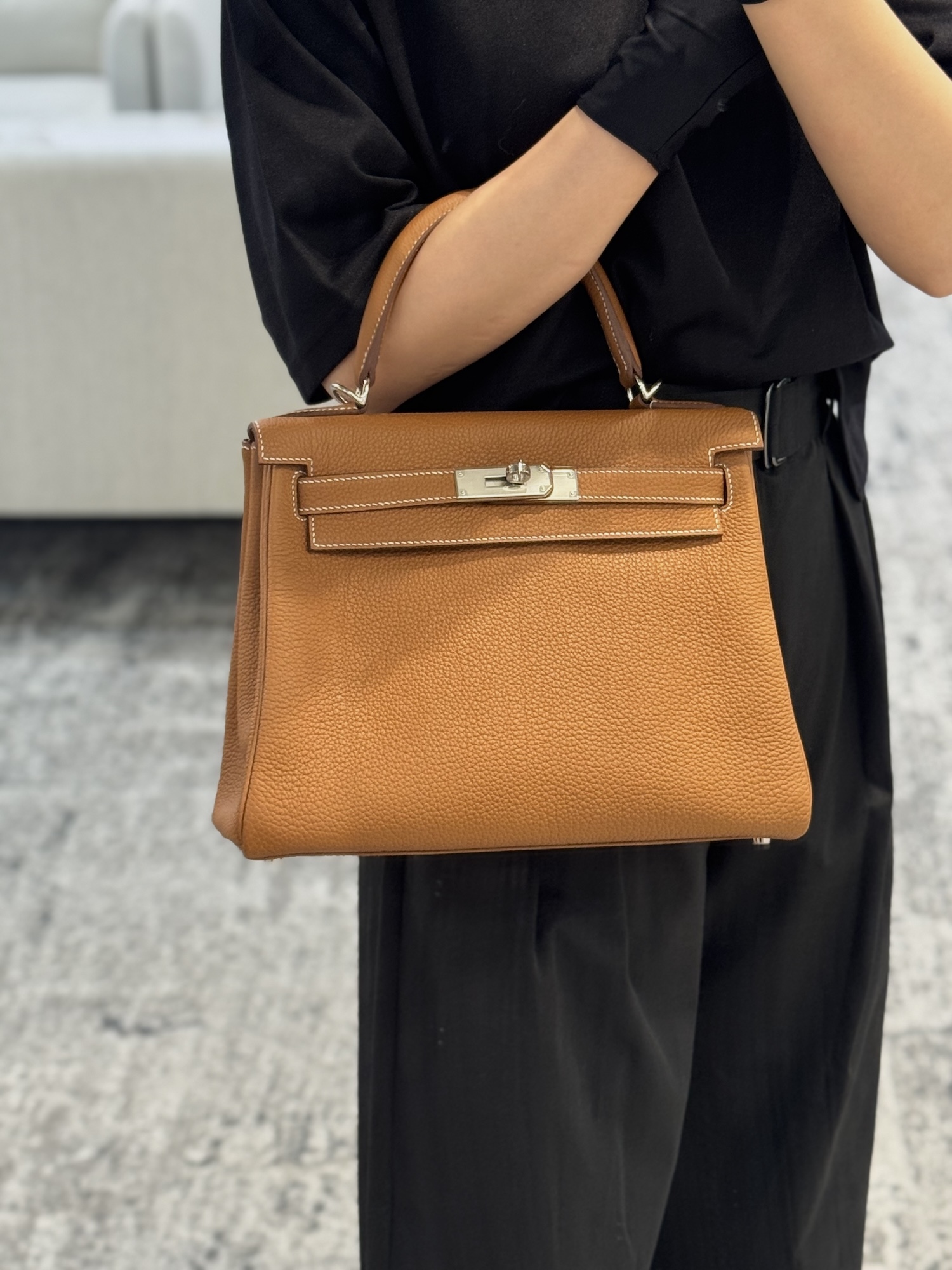 Hermès Kelly 28 Togo Palladium Hardware