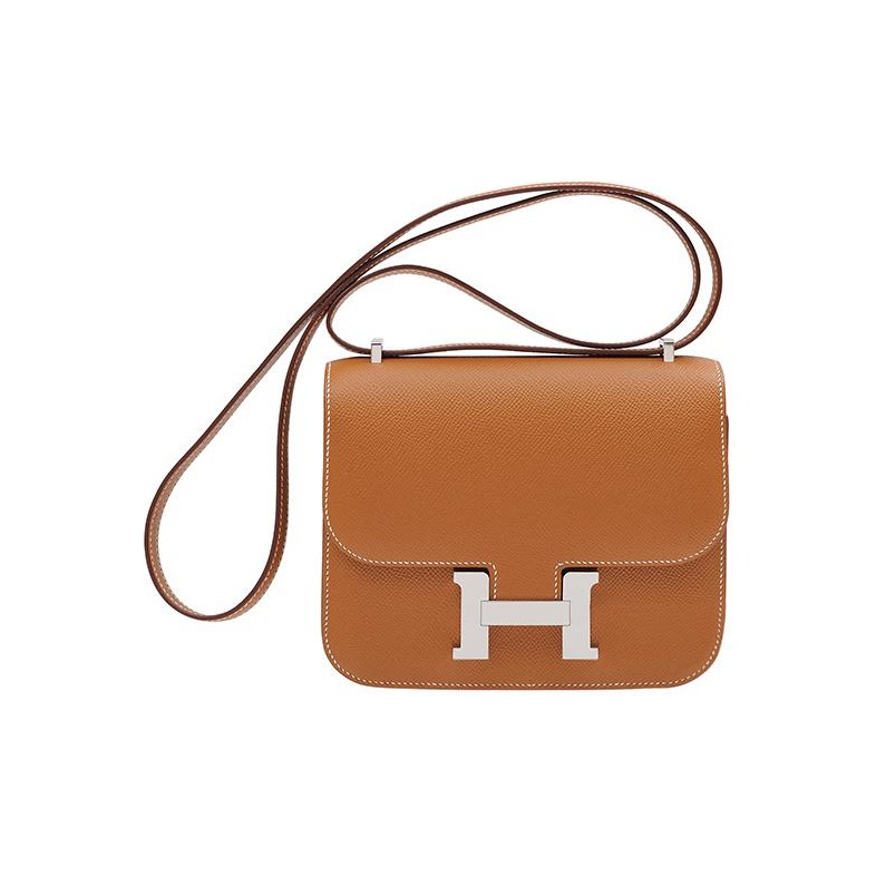 Hermès Constance 19 Palladiumauflag Epsom Gold