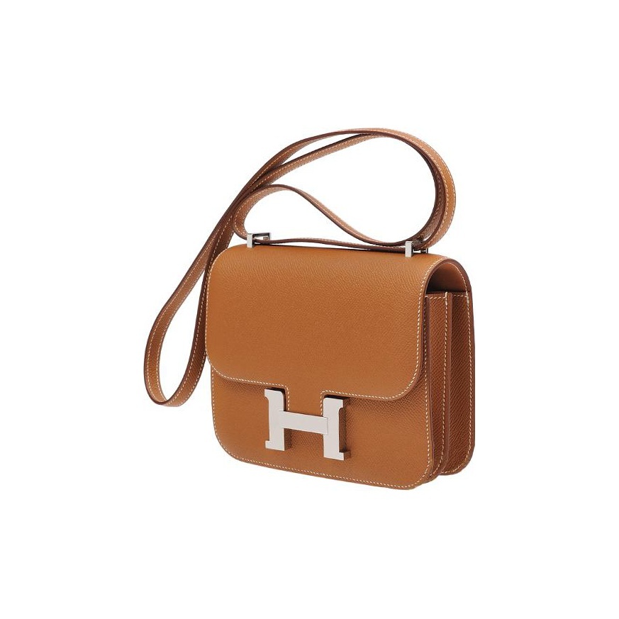 Hermès Constance 19 Palladiumauflag Epsom Gold
