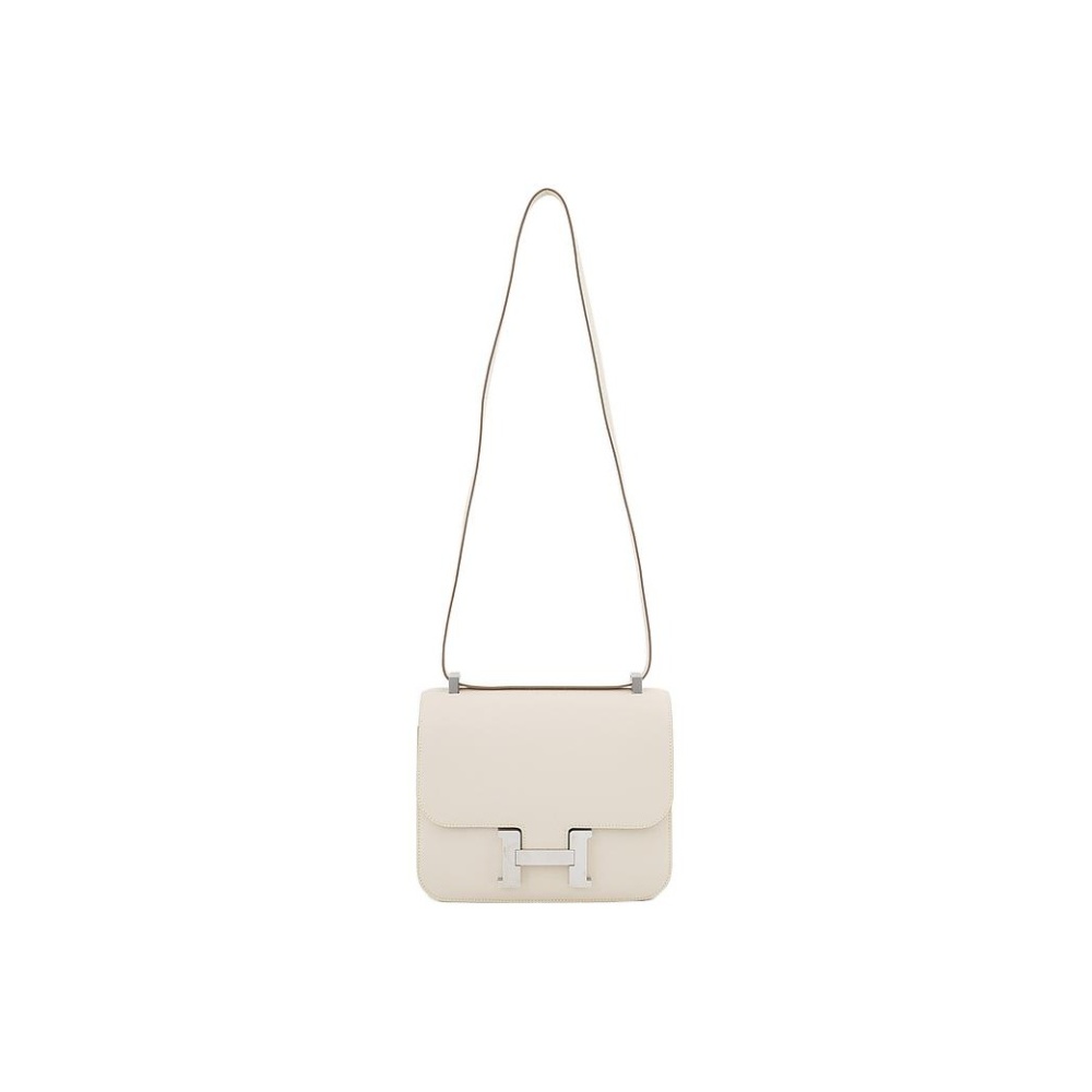 Hermès Constance 19 Palladiumauflag Epsom Craie