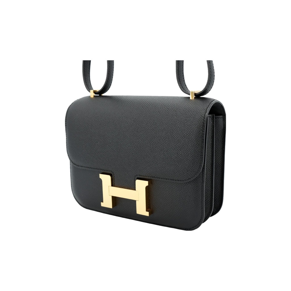 Hermès Constance 19 Gelbgold Epsom Noir