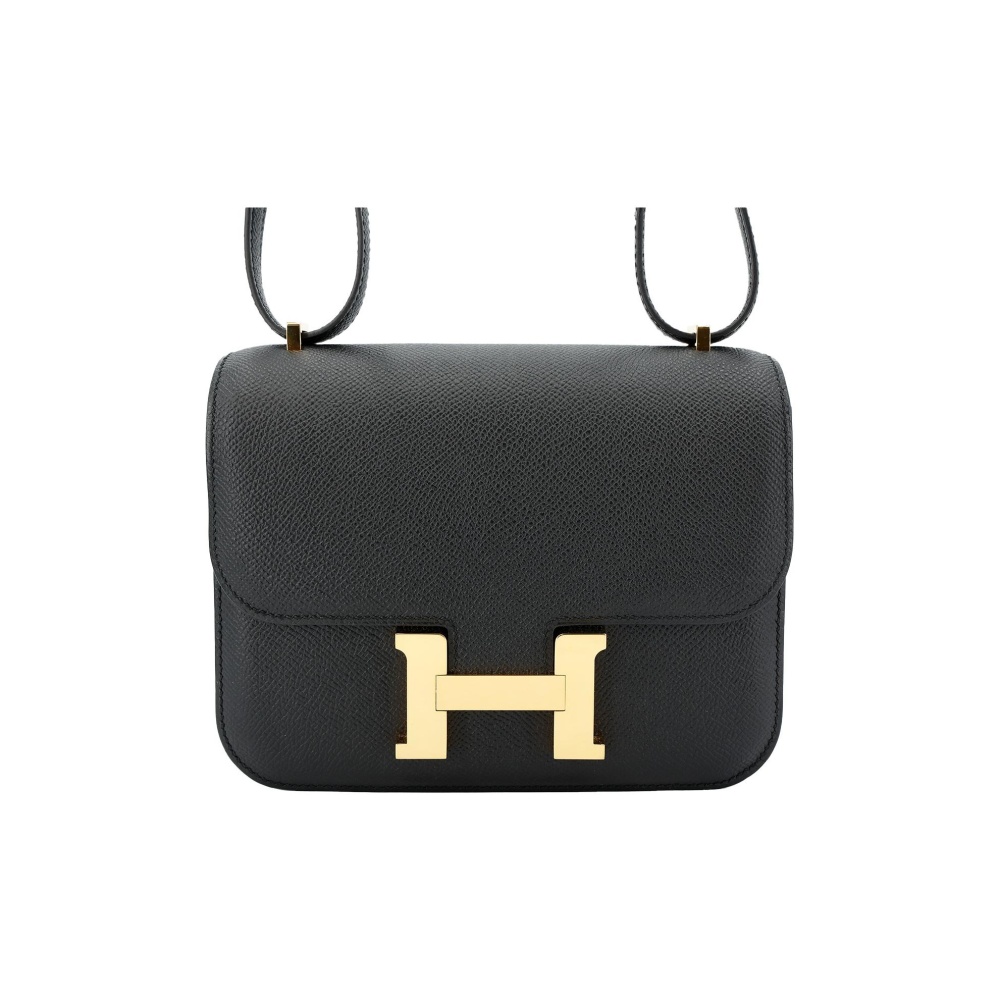 Hermès Constance 19 Gelbgold Epsom Noir