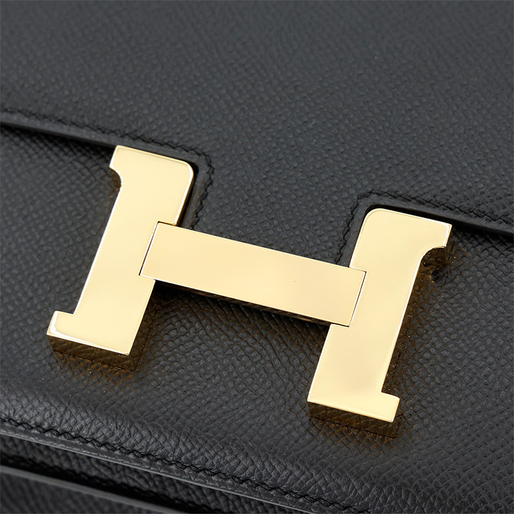 Hermès Constance 19 Gelbgold Epsom Noir