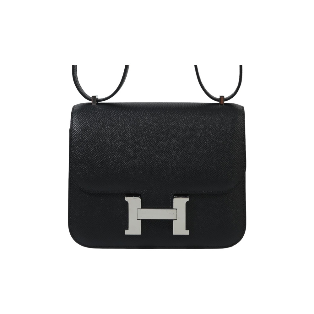 Hermès Constance 19 Palladiumauflag Epsom Noir