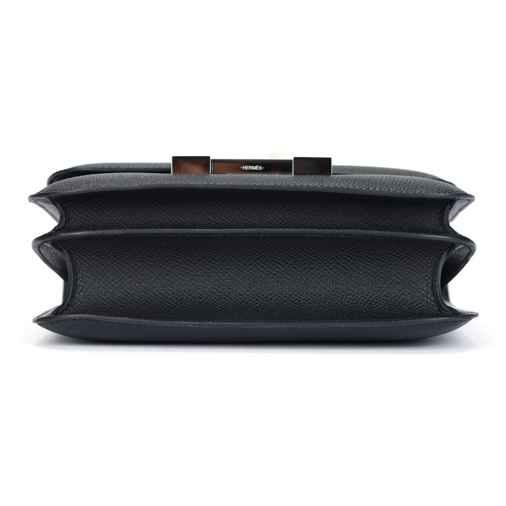 Hermès Constance 19 Palladiumauflag Epsom Noir