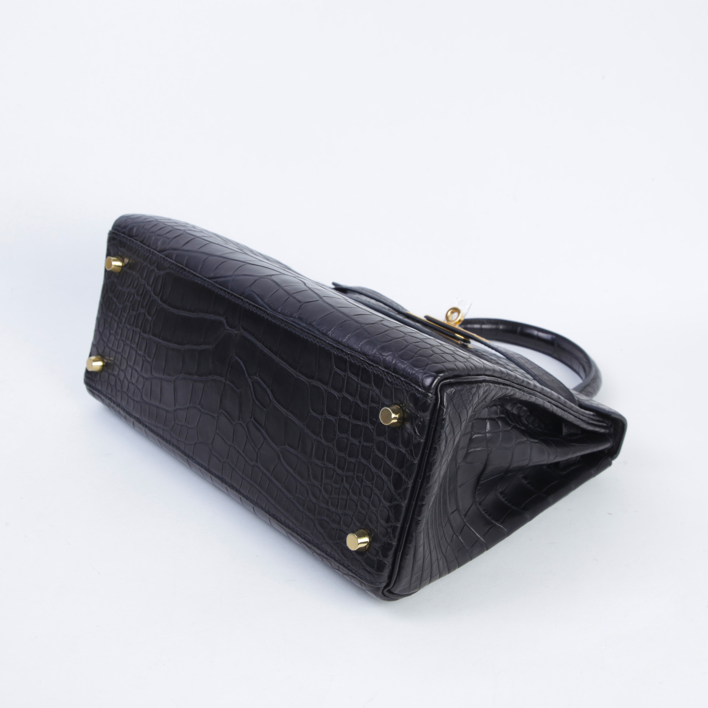Hermès Kelly 28 Matte Alligator Gold Hardware