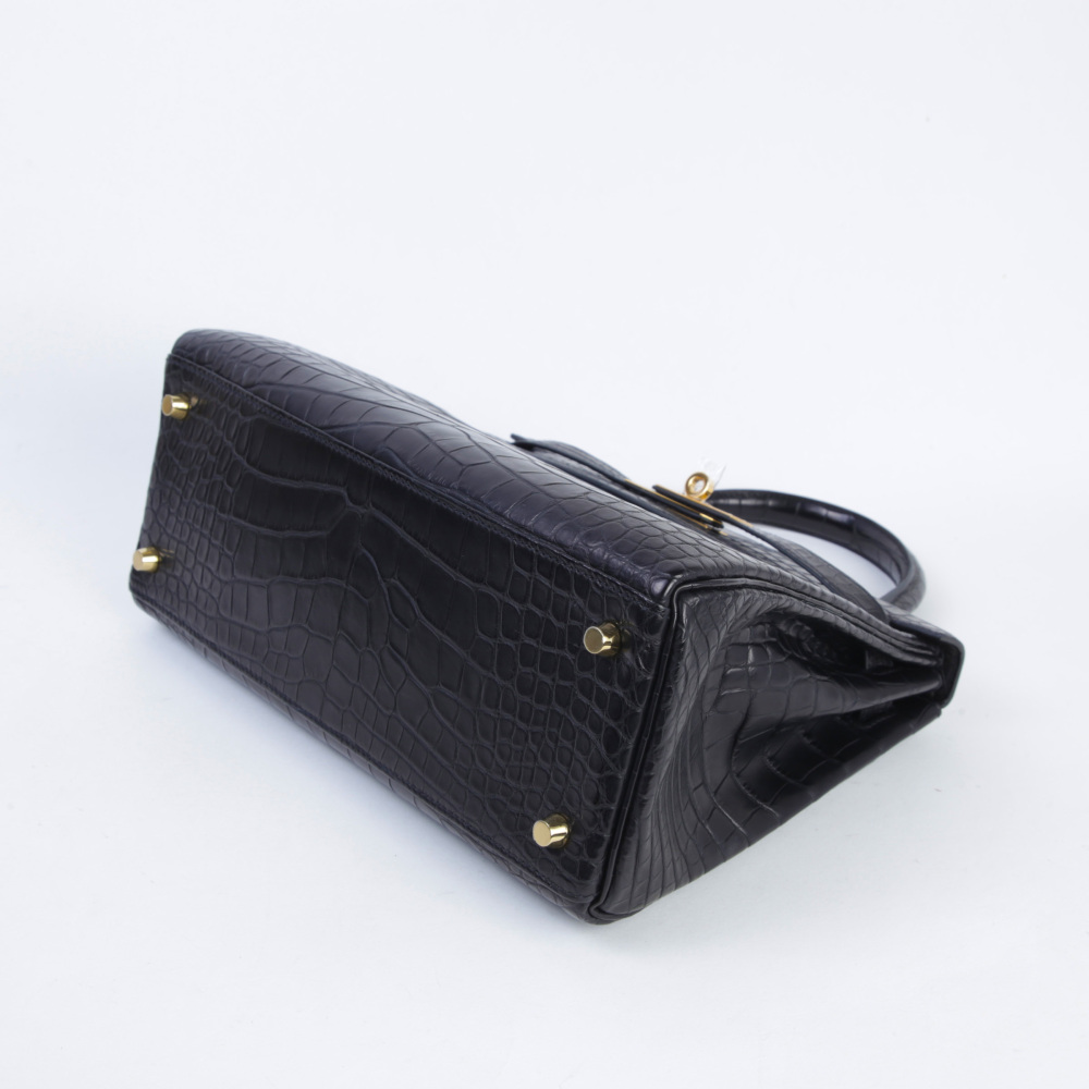 Hermès Kelly 28 Matte Alligator Gold Hardware