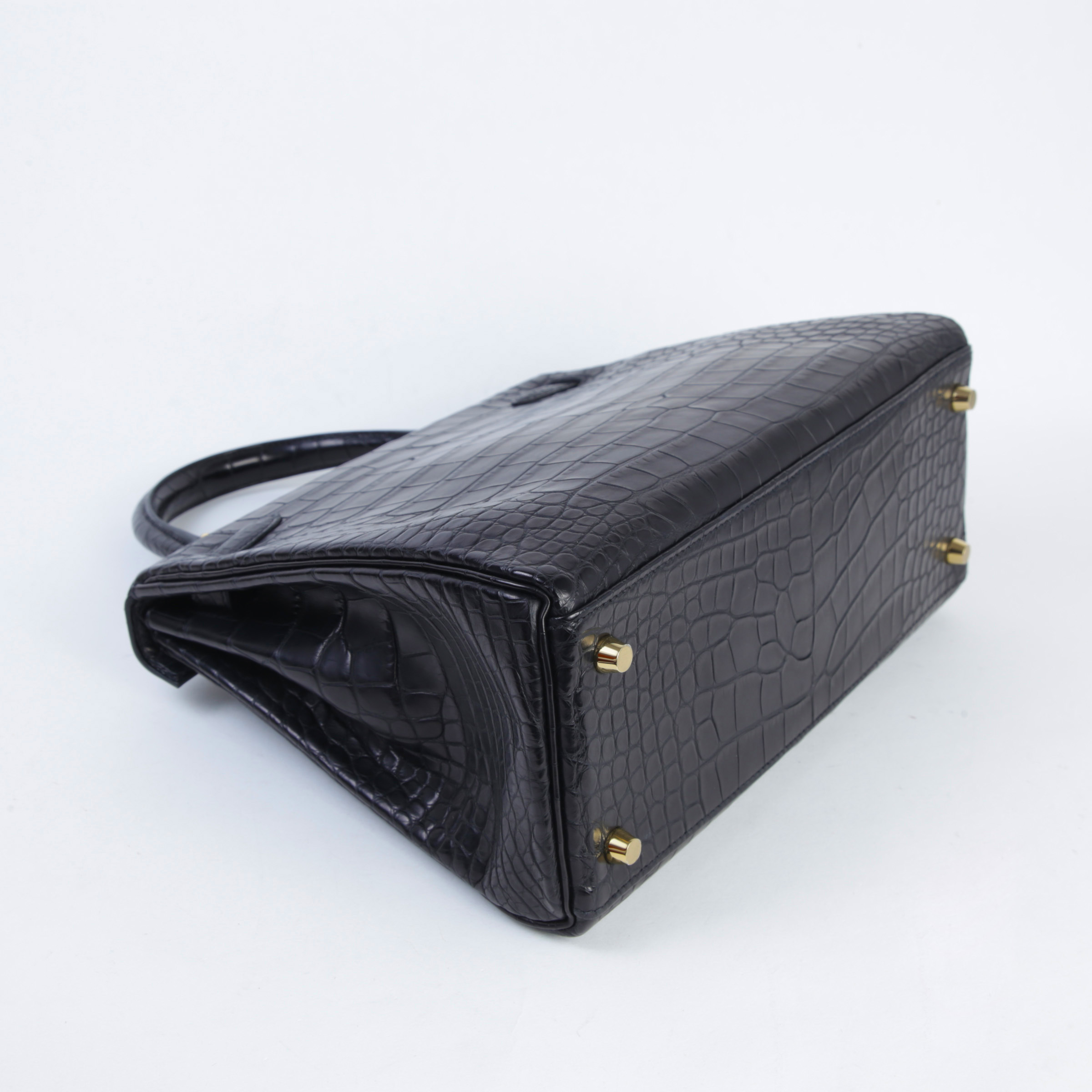 Hermès Kelly 28 Matte Alligator Gold Hardware