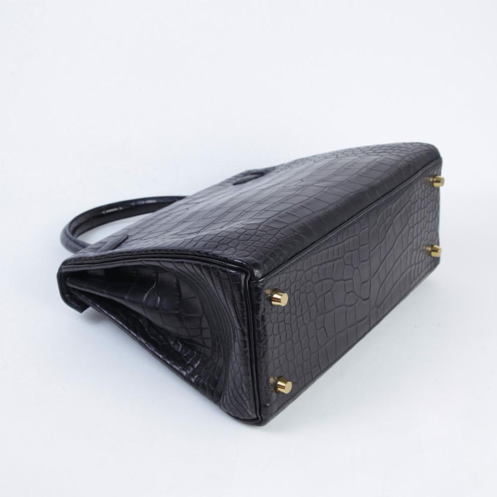 Hermès Kelly 28 Matte Alligator Gold Hardware