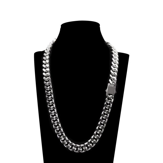 Stock 12MM Cuban Necklace with Inserted Buckle KB148900-Z