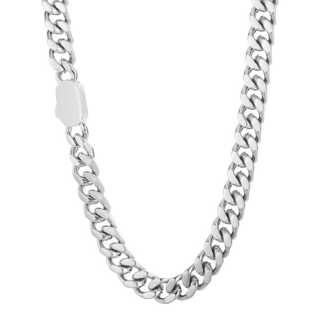 Stock 8MM Cuban Necklace with Snap Buckle KN231575-Z