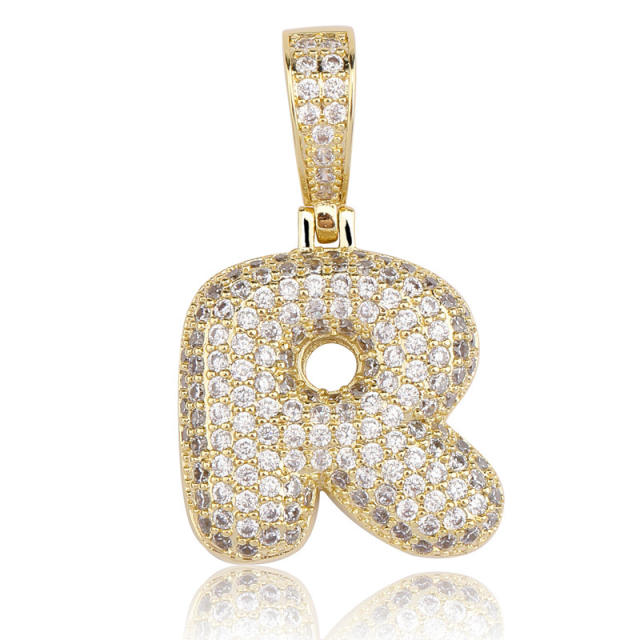 Gold/Silver/Rose Gold Alphabet Pendent with Zircon P19070018