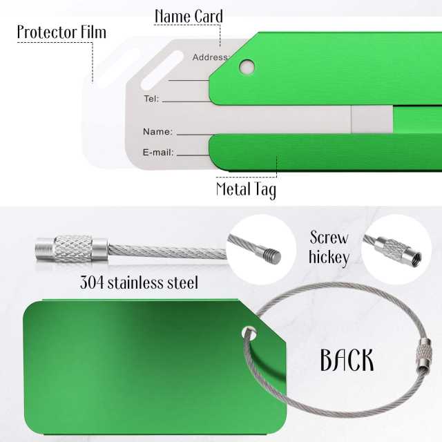 Custom Aluminum Luggage Tag with Name Card