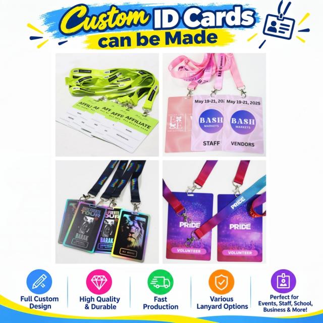 Custom Tubular Lanyards (Custom ID Cards Optional)
