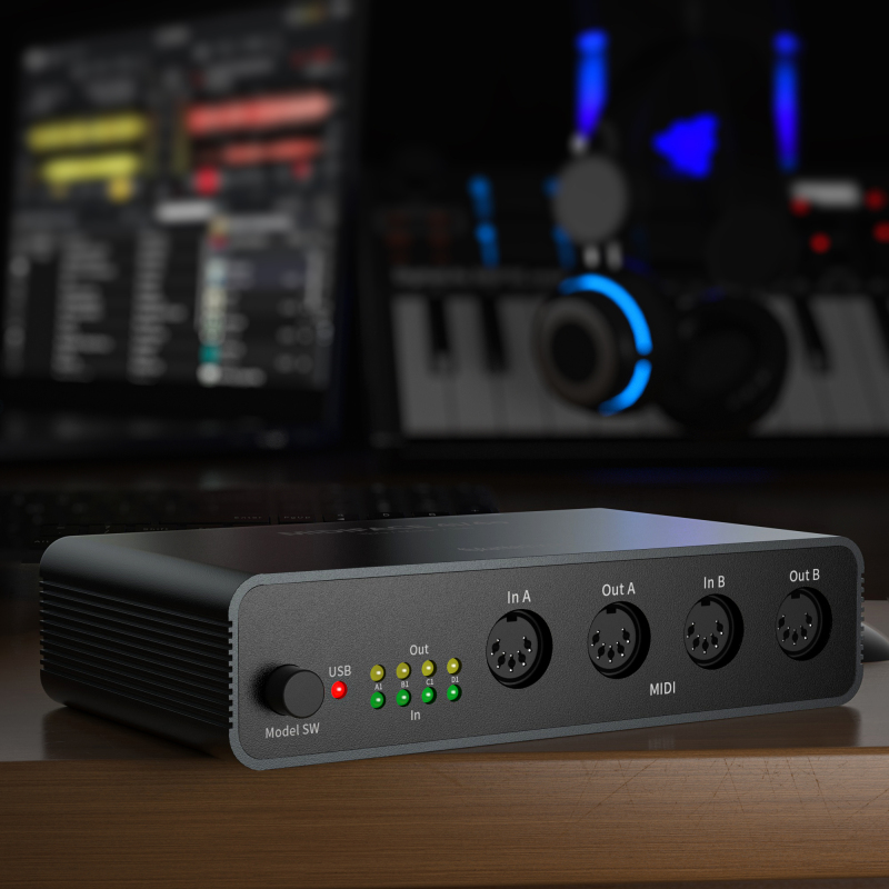 UMB06-G | Interfaz MIDI 4X4 (USB-MIDI, MIDI Thru, MIDI Merge)