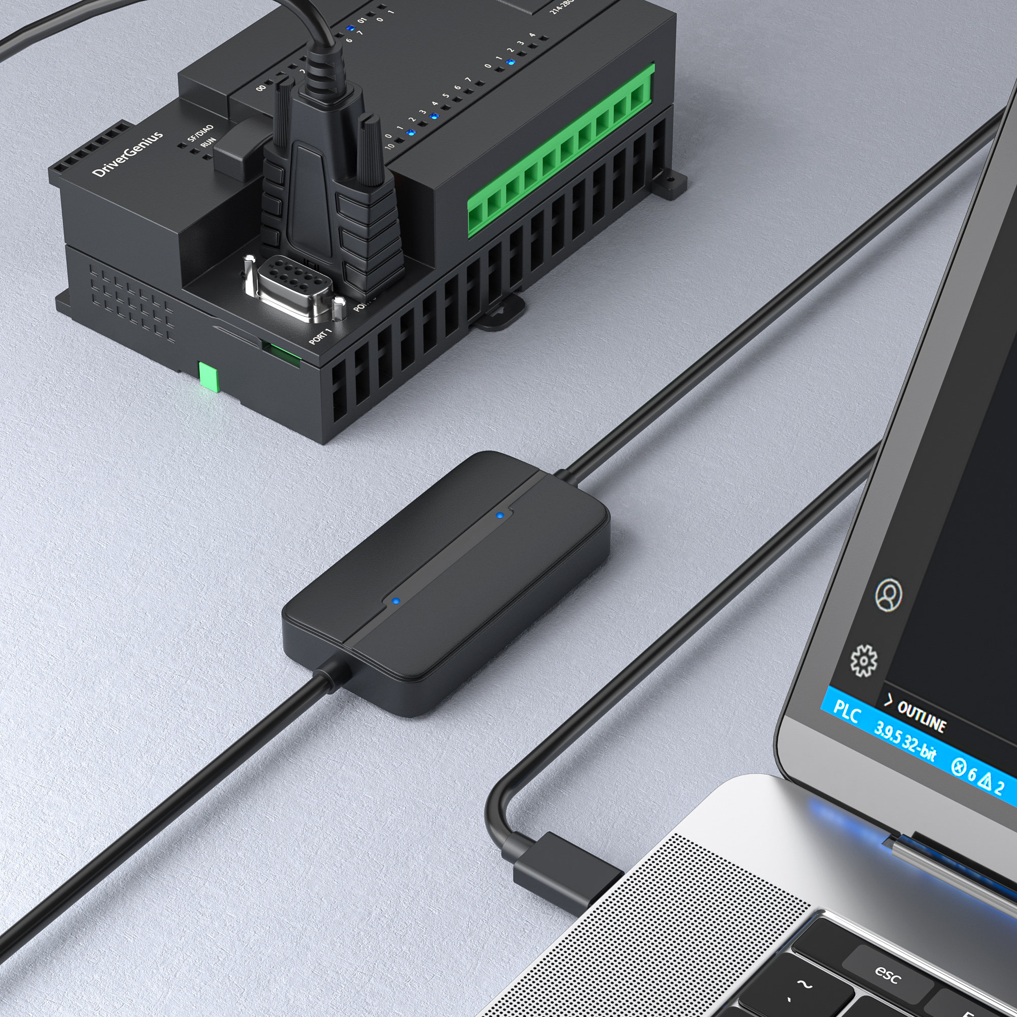 USB232A-C | USB zu Seriell Konverter Adapter mit 2 x Monitoring-LEDs