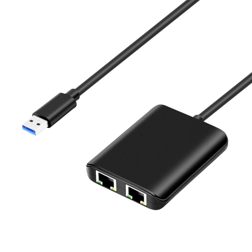 CU200 | Adaptador Tarjeta de Red NIC Externa USB 3.0 2 Puertos Gigabit Ethernet RJ45 y Puerto USB