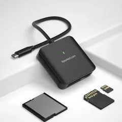 HB080 | USB-C CompactFlash Card Reader w/ UHS-II SD & microSD4.0