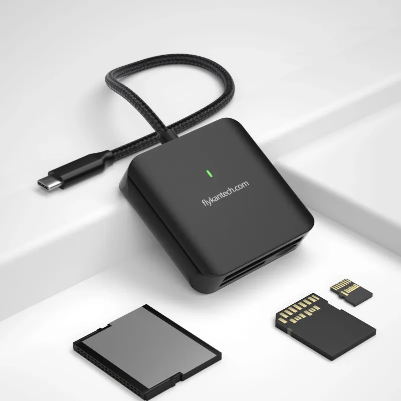 HB080 | Lector de tarjetas USB-C 3 en 1 UHS-II SD - SD4.0/microSD4.0, CF-I