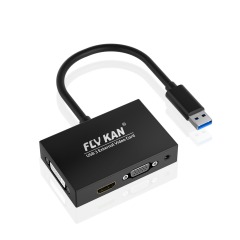 HD00009 | USB3.0接続ノートPCパソコンドッキングステーション/ポートリプリケーター　デュアルビデオ対応(HDMI/DVI-DまたはDVI-D/VGA)　+3.5mm オーディオ対応