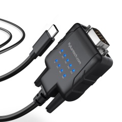 USB232A-EC | USB-C-zu-Seriell-Adapter mit 9 Datenüberwachungs-LEDs