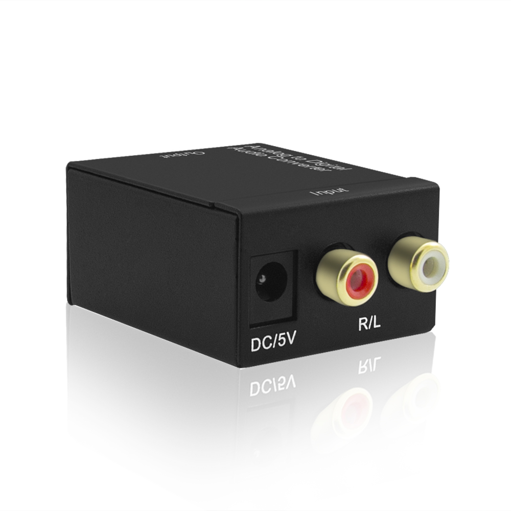 AUA2D01 | Adaptador Conversor de Audio Digital Coaxial SPDIF o Toslink Óptico a RCA Estéreo Analógico