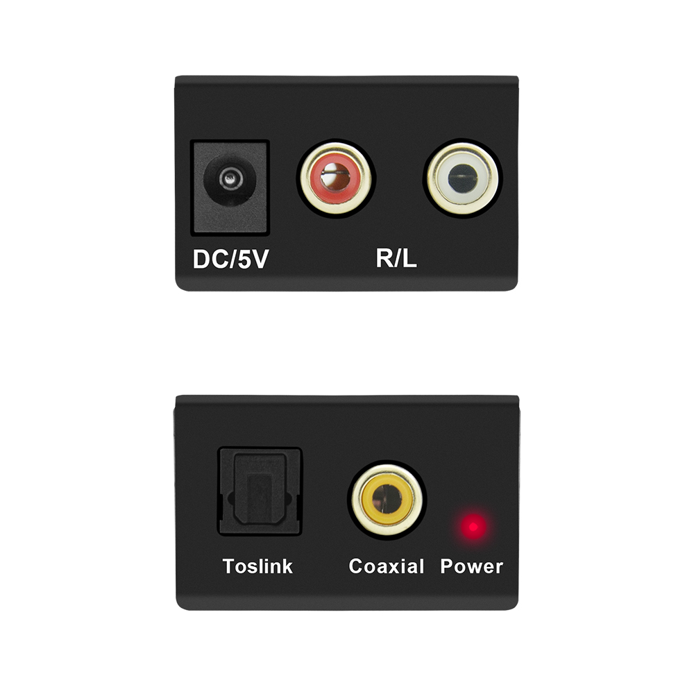 AUA2D01 | デジタル（光&同軸） - アナログ オーディオコンバーター変換器 入力：Toslink / デジタルコアキシャル 出力：コンポジット（RCA）