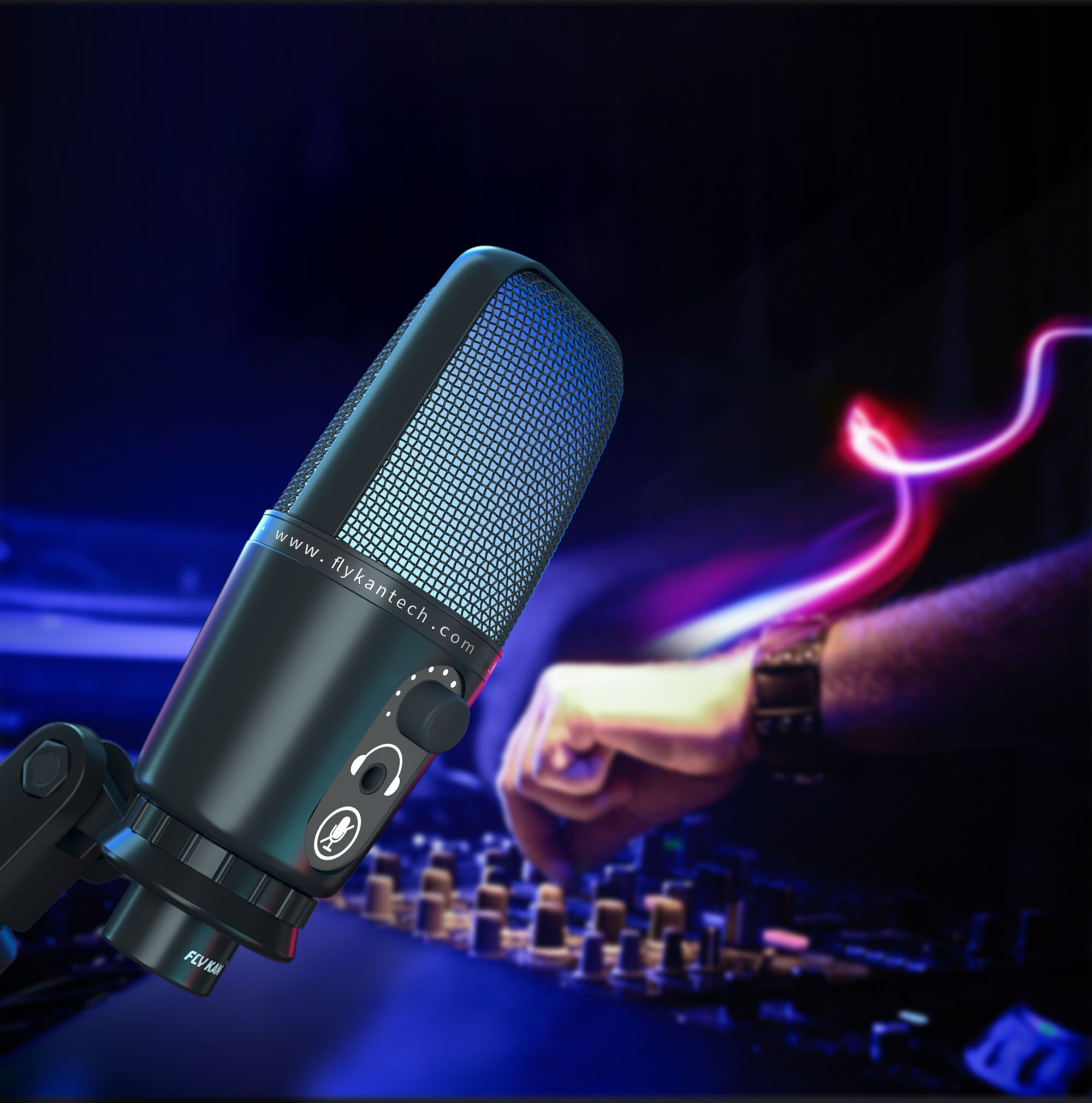 ME3 | Microphone de bureau USB avec LED RVB