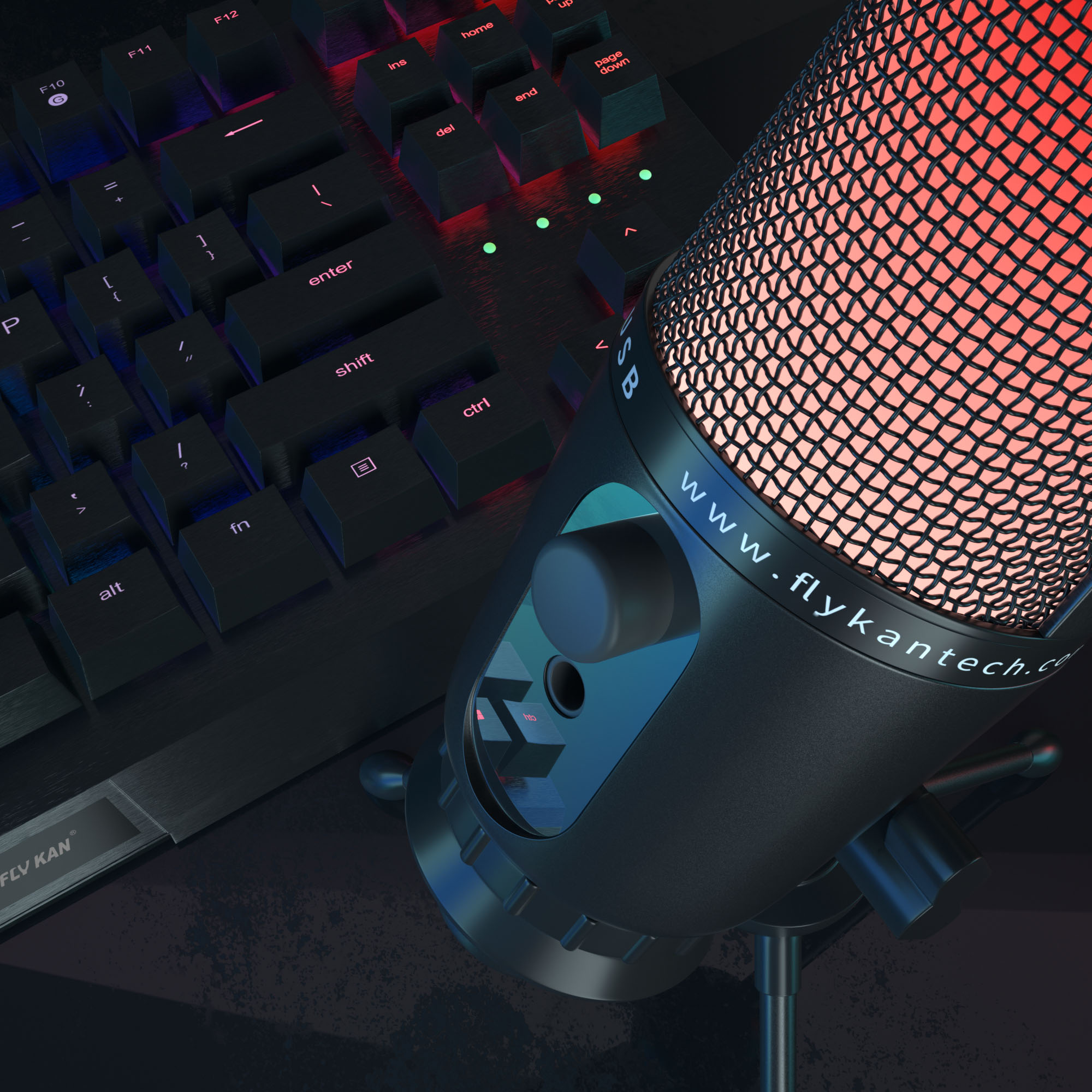 ME3 | Microphone de bureau USB avec LED RVB