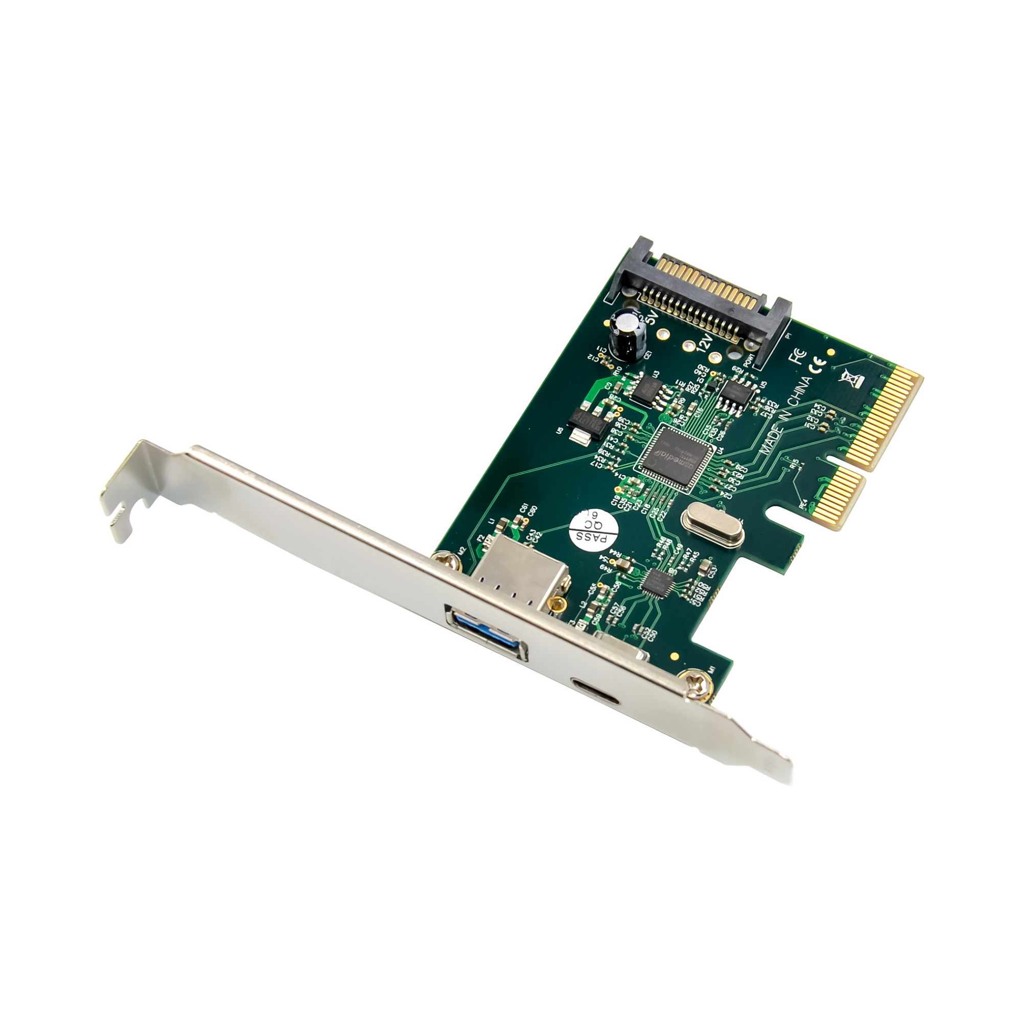 PCIE-USB1C1A-10G | 2-Port 10Gbps USB-A & USB-C PCIe Card - USB 3.2 Gen 2 PCI Express Type C/A Host Controller Card Adapter