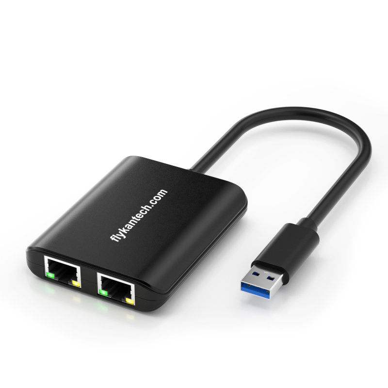 CU200 | USB 3.0 转双端口千兆以太网适配器 NIC 带 USB 端口