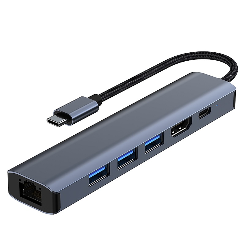 DK6200 6-in-1 USB C Multiport Adapter - 4K HDMI, 3-pt USB 3.0 Hub, GbE, 100W PD