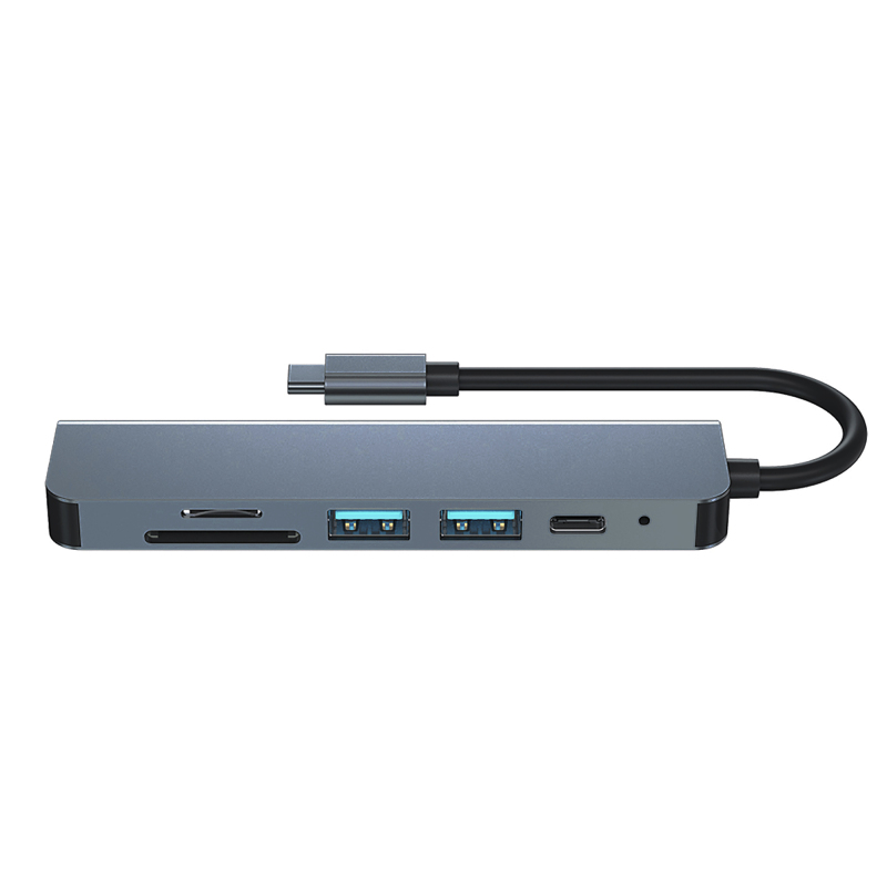 DK6000 6-IN-1 USB C Multiport Adapter - HDMI+USB3.0 x 1 + USB2.0 x 1 + SD + TF w/ PD