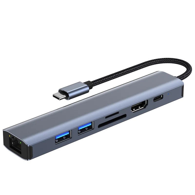 DK6300 7-In-1 USB-C Travel Dock to 4K HDMI, 2x USB 3.0 Hub, SD/TF, GbE, 100W PD
