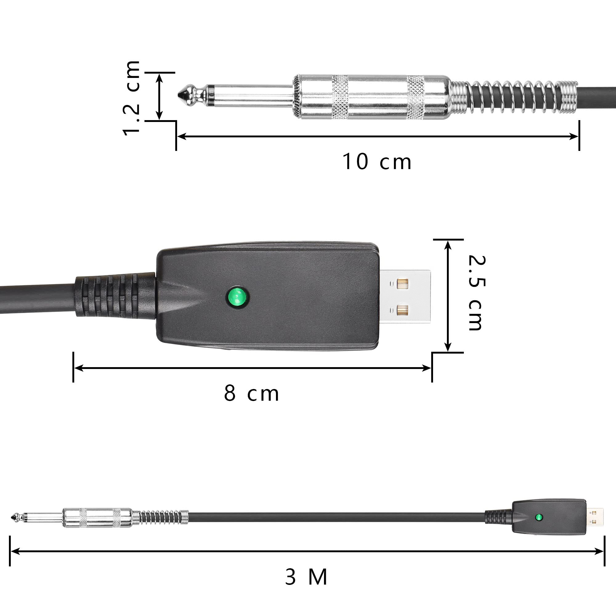 USB635-P1 USB zu Gitarren-Audio-Interface für PC-Audioaufnahme / Konverter-Adapter