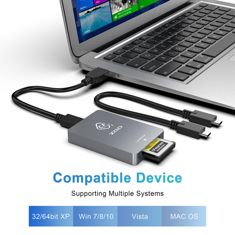 HB326 | USB 3.2 10Gbps CFexpress-B / XQD シングルスロット メモリーカードリーダー