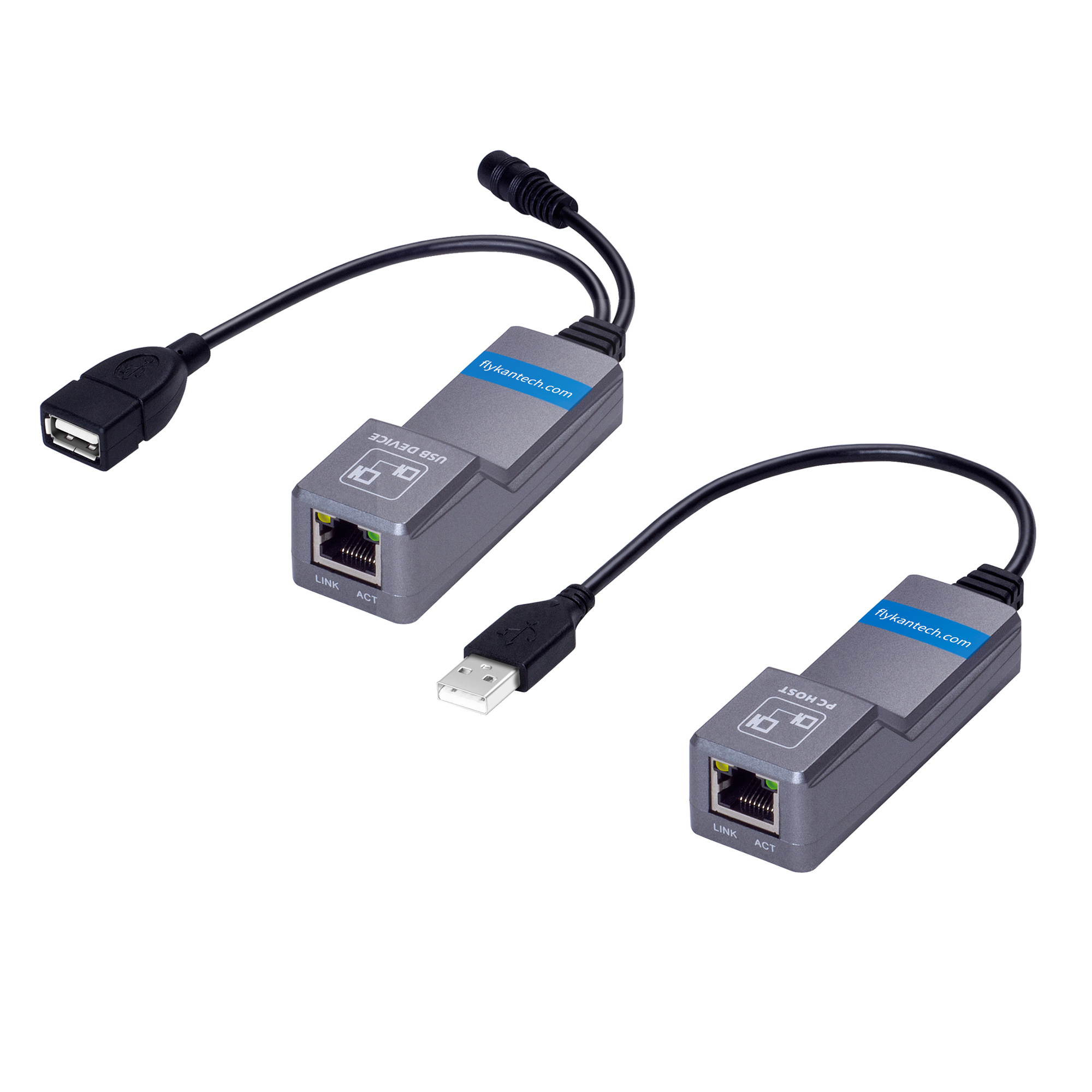 NT50-B  Extensor Alargador USB 2.0 por Cable Cat5 o Cat6 RJ45 - hasta 50m  de Alcance - Juego Extensor Adaptador de Puerto USB de Alta Velocidad - Ali